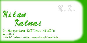 milan kalnai business card